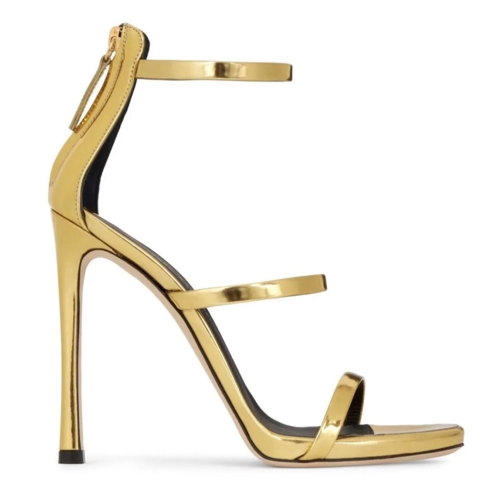 Giuseppe Zanotti Gold Strappy Harmony 38.5 Heels Sandals Sexy